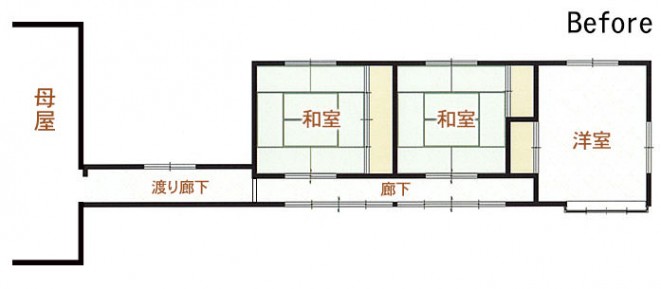 新発田市M様邸 二世帯リフォーム前_間取り
