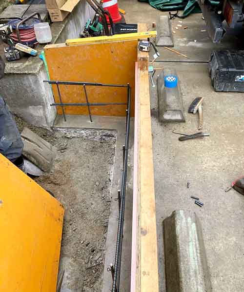 新潟市北区I様邸 外構リフォーム中_型枠