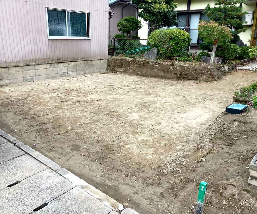 新潟市北区H様邸 外構リフォーム中_高さ合わせ完了