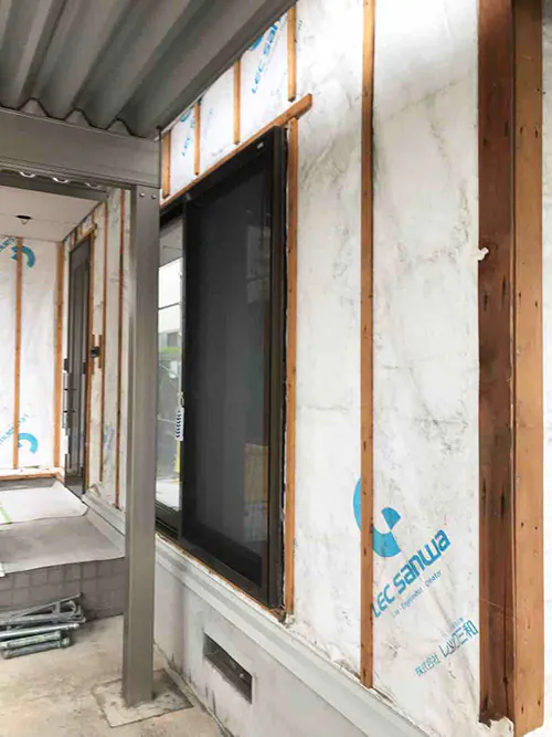 新発田市M様邸　外壁張替え中_防水シート