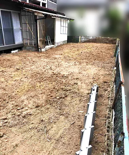 新潟市北区Y様邸　エクステリアリフォーム中_庭の整地