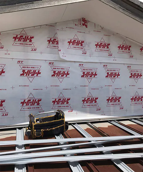 新潟市北区Y様邸　外壁リフォーム中_部分張り替え