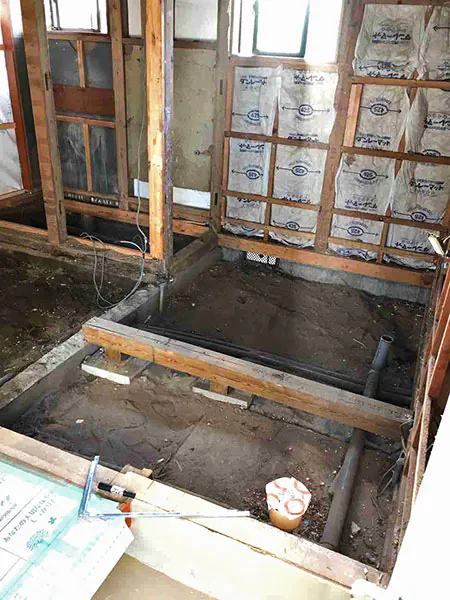 新潟市北区Y様邸　風呂リフォーム中_撤去
