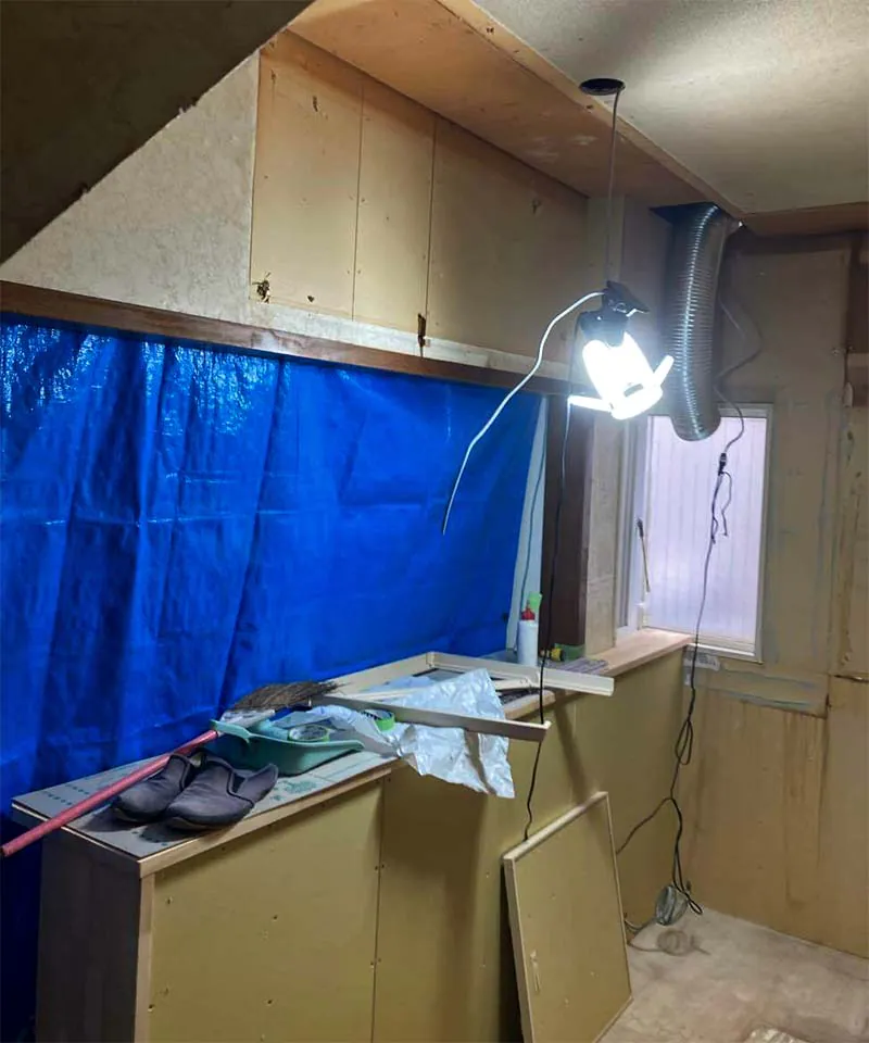 新潟市東区A様邸キッチンリフォーム中_下地
