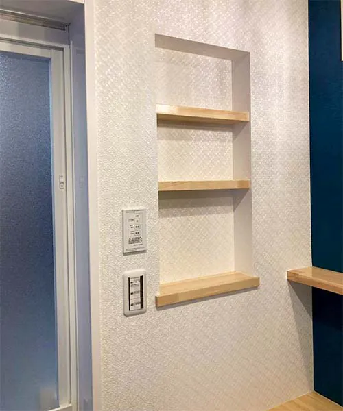 新潟市東区K様邸水まわりリフォーム後_洗面所収納