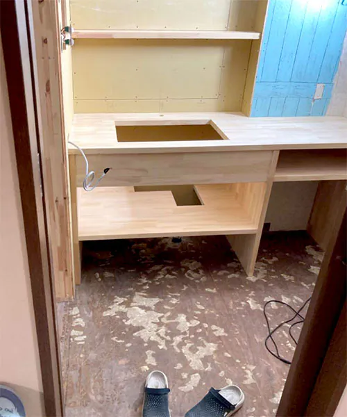 新潟市東区K様邸水まわりリフォーム中_洗面所