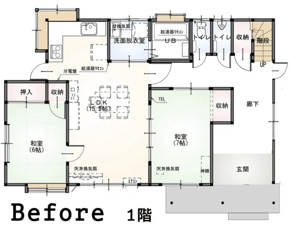 新発田市D様邸 水まわり・LDKリフォーム事例　Before