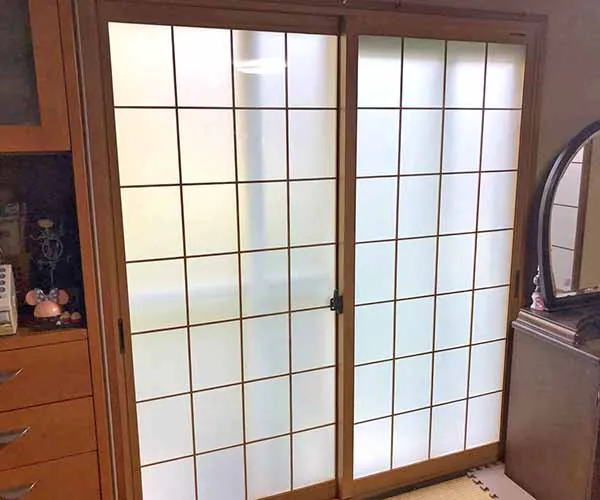 新潟市北区O様邸水まわりリフォーム後_障子タイプの内窓（掃き出し窓）