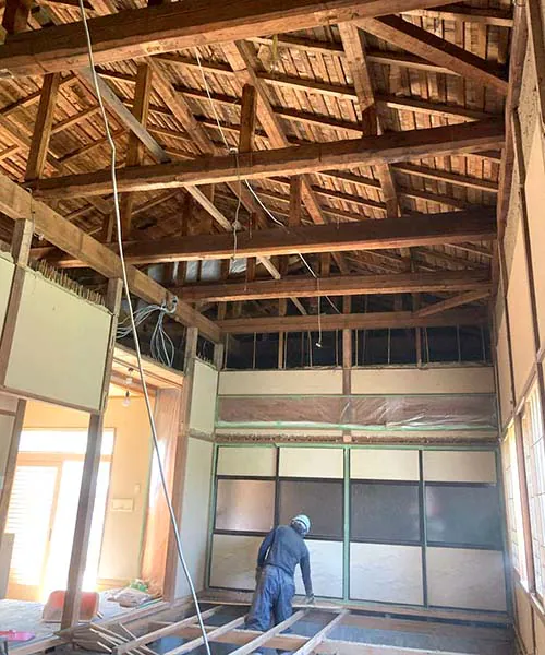 新潟市北区N様邸平屋リフォーム中_天井裏