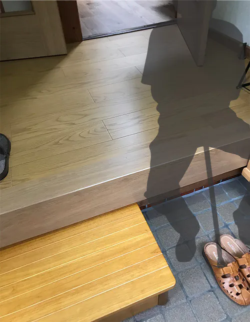 段差を設けるバリアフリー