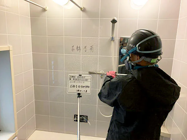新潟市北区S様邸お風呂リフォーム中_アスベストみなし解体