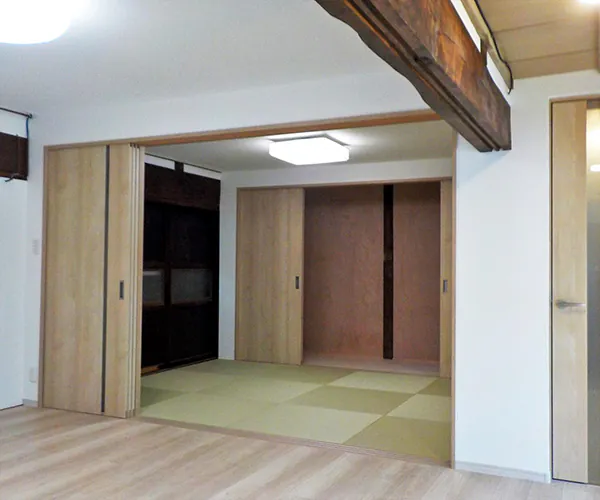 新発田市I様邸リビングリフォーム後_二間続き