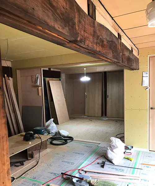 新発田市I様邸リビングリフォーム事例_内装工事