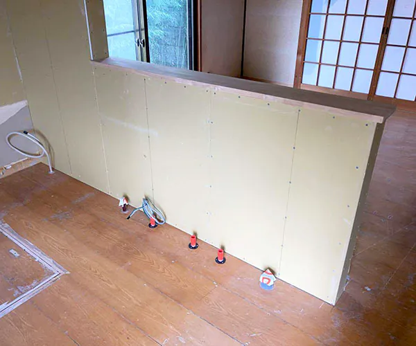 新潟市北区Y様邸水まわりリフォーム中_キッチン下地