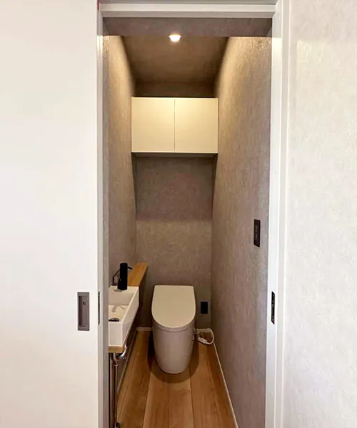新潟市北区K様邸二世帯リフォーム後_トイレ収納