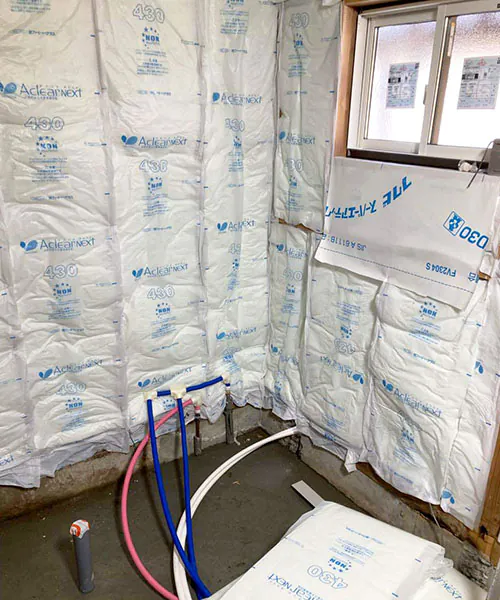 新潟市北区S様邸水まわりリフォーム中_断熱