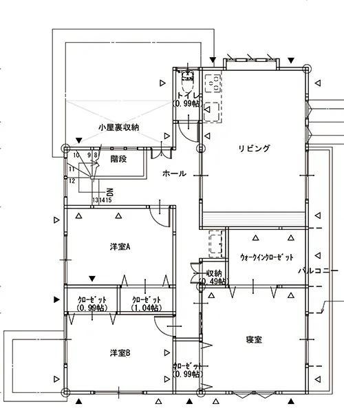 新潟市北区K様邸二世帯リフォーム前_間取り図