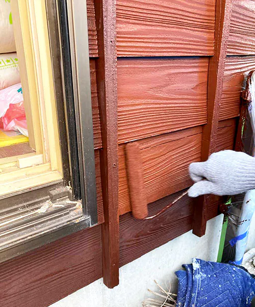 新発田市S様邸玄関リフォーム中_木下見塗装2