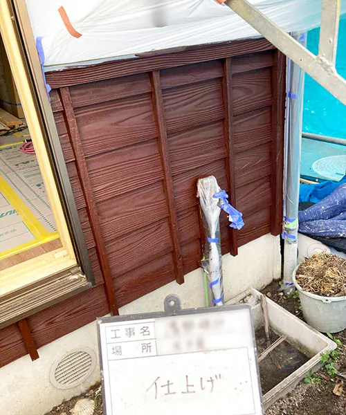 新発田市S様邸玄関リフォーム中_木下見塗装