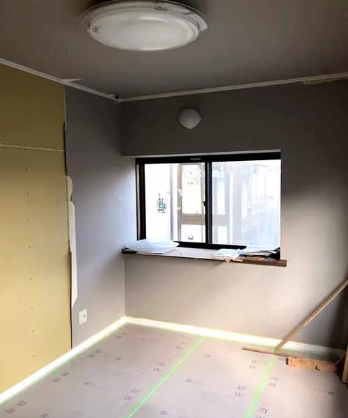 新潟市東区H様邸二世帯リフォーム中_内装下地