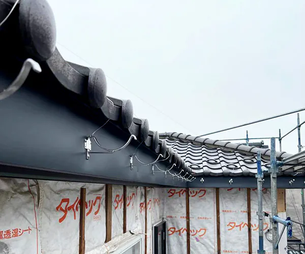 新潟市北区D様邸外壁リフォーム中_雨樋設置前