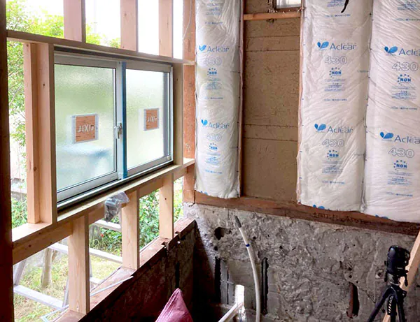 新潟市北区K様邸水まわりリフォーム中_浴室窓