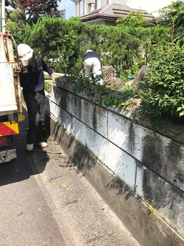 新発田市Y様邸_塀撤去中