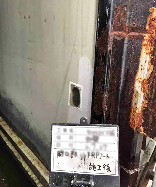 新潟市北区M社様工場リフォーム前_壁の穴