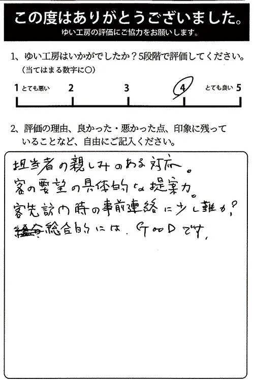 新潟市北区S様のお声（キッチンリフォーム）