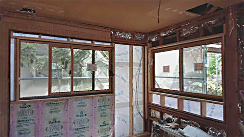 新潟市江南区H様邸　フルリフォーム中_窓の交換