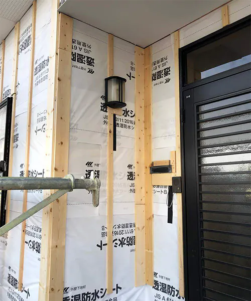 新潟市北区T様邸外壁張り替え中_防水シート