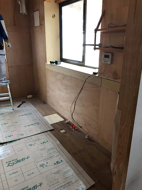 新潟市北区K様低キッチンリフォーム中