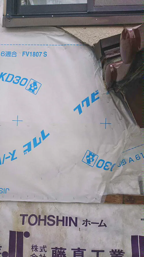 新潟市北区M様邸外壁リフォーム中_防水シート張替え