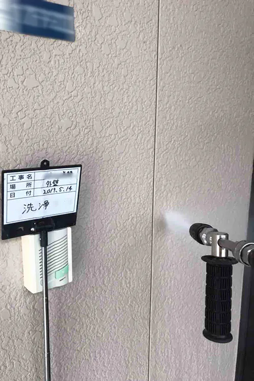 新潟市北区M様邸　外壁リフォーム前_高圧洗浄