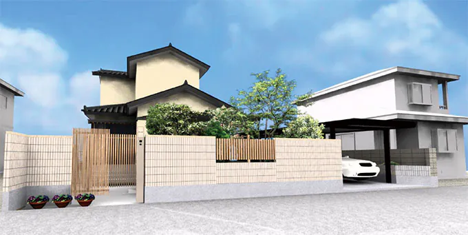 新潟市北区H様邸外構リフォーム_パース