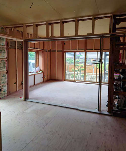 新潟市北区K様邸　和室リフォーム中_仕切り