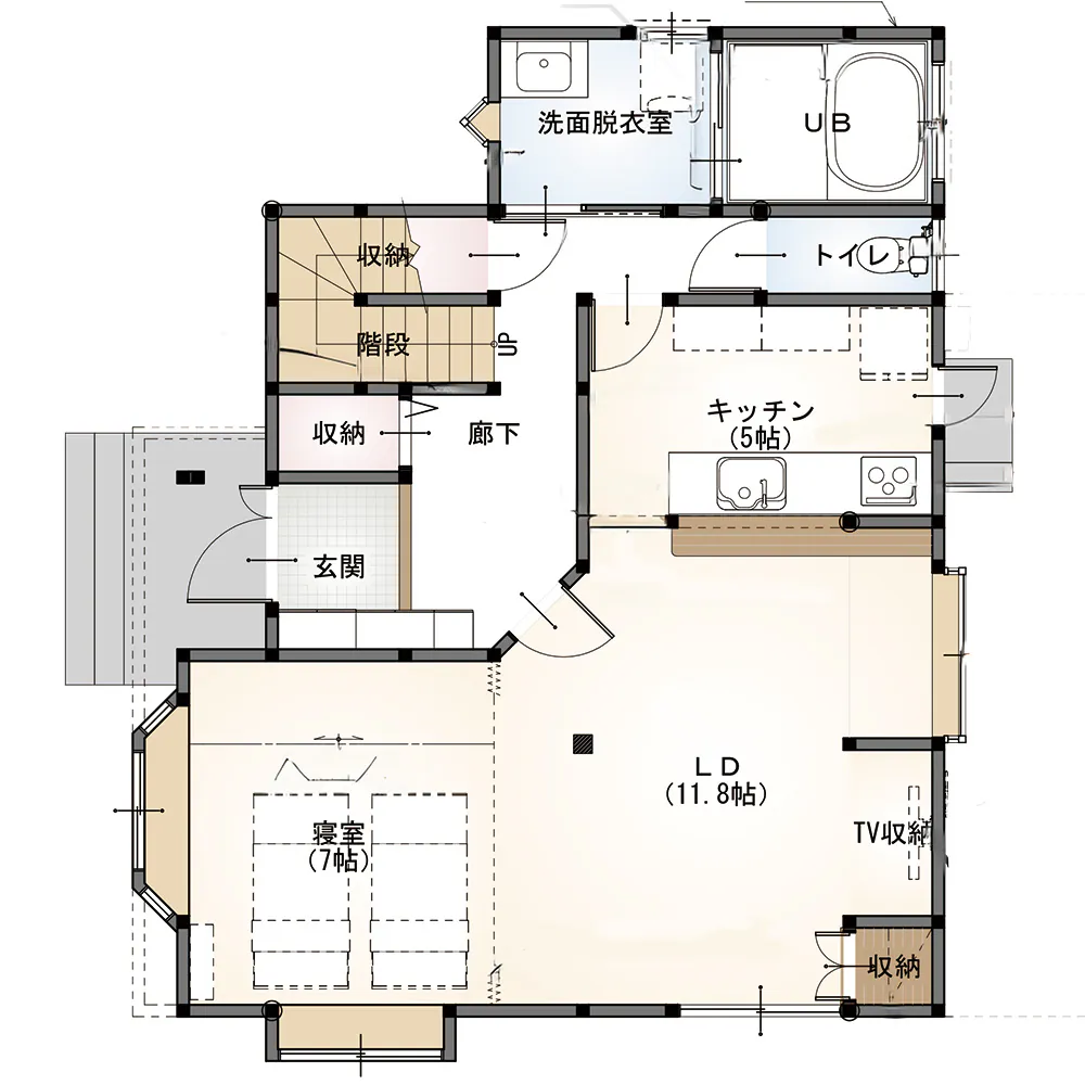 新発田市K様邸バリアフリーリフォーム後_間取り