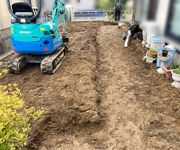新潟市北区S様邸　お庭リフォーム中
