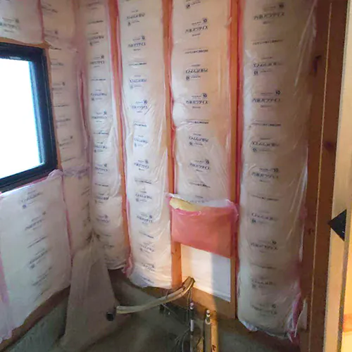 新潟市北区N様邸お風呂リフォーム中_断熱材