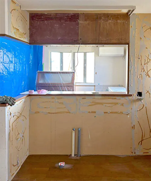 聖籠町N様邸　キッチンリフォーム中_解体