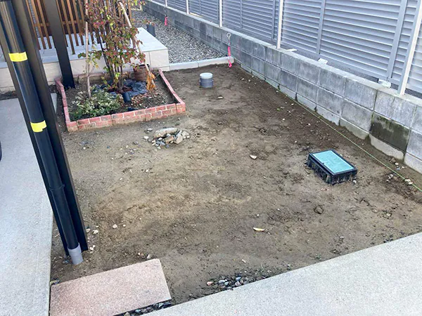 新潟市東区M様邸外構リフォーム中_整地