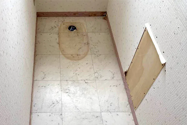 新潟市北区T様邸　トイレリフォーム中_便器を撤去